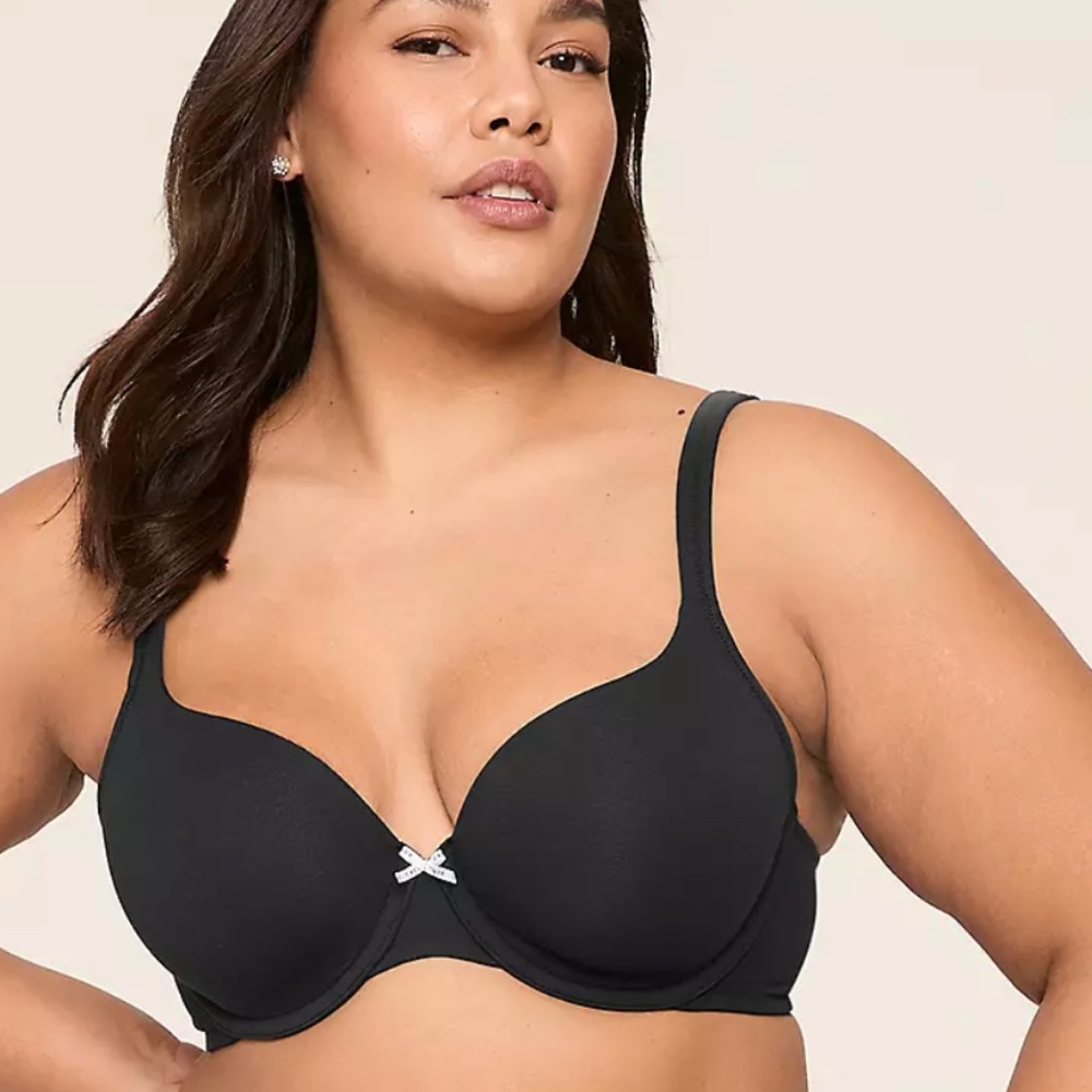 NWT Cacique Lane Bryant Womans Bra Black T-Shirt UNDERWIRE SIZE 38H